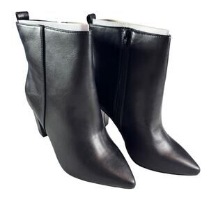 JustFab Olivia-E Black Ankle Booties Sz 9 Pointed Toe Block Heel Zip NIB